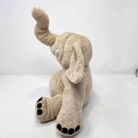 Cuddly Quarry Critters Beige Elephant Plush 10" Stuffed Animal Soft Toy Trunk Up - Picture 3 of 7
